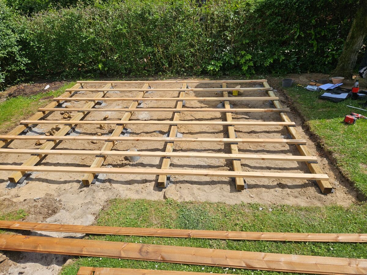 Holzfundament für Gartenhaus